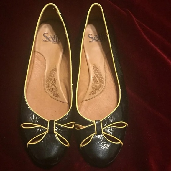 Söfft Patent Black Embellished Flats - Picture 1 of 3